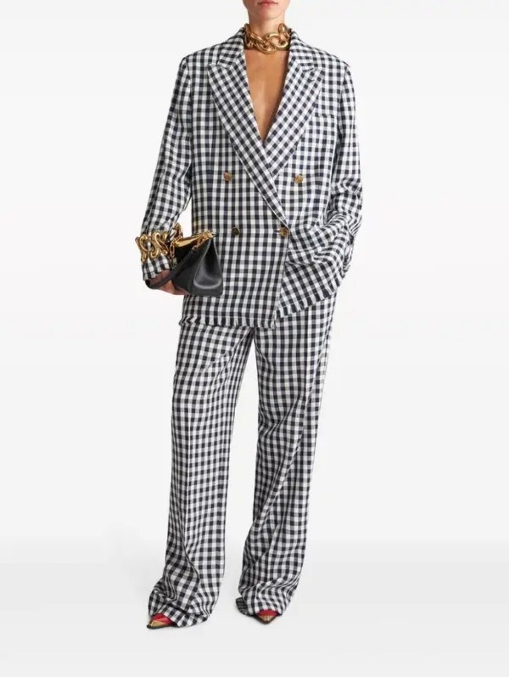 Etro Gingham Double-Breasted Blazer Size S(38) BNWT